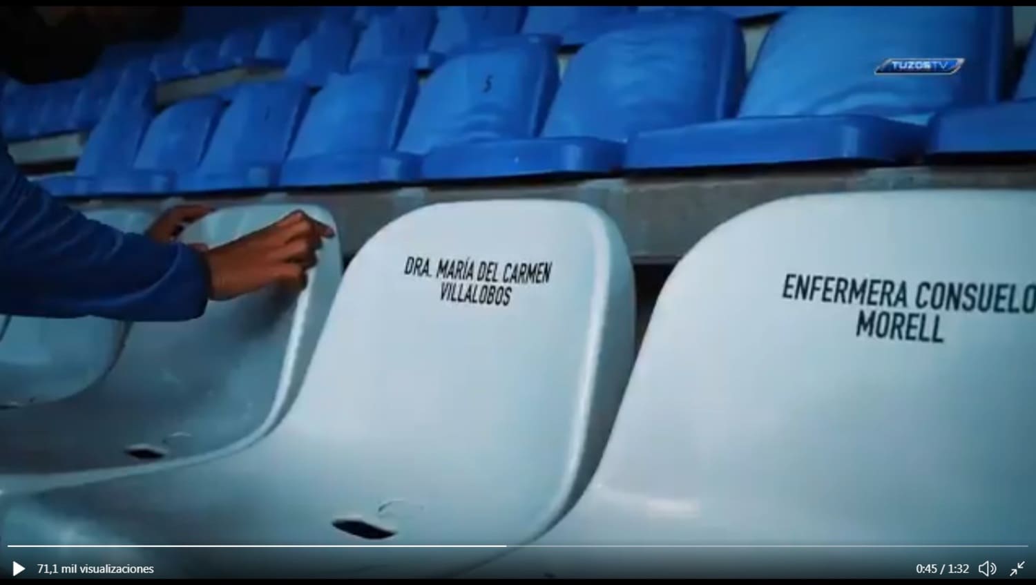 VIDEO: Graban nombres de personal médico que atiende pandemia en bancas del estadio de Pachuca 1 ESTADIO HIDALGO 2