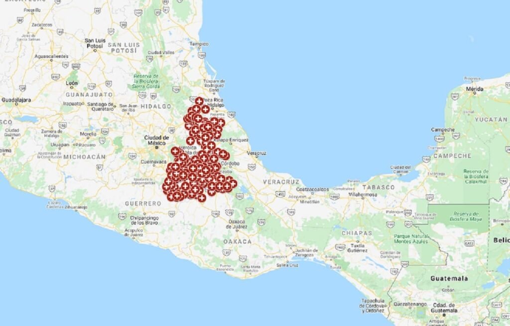 Mapa coronavirus Puebla