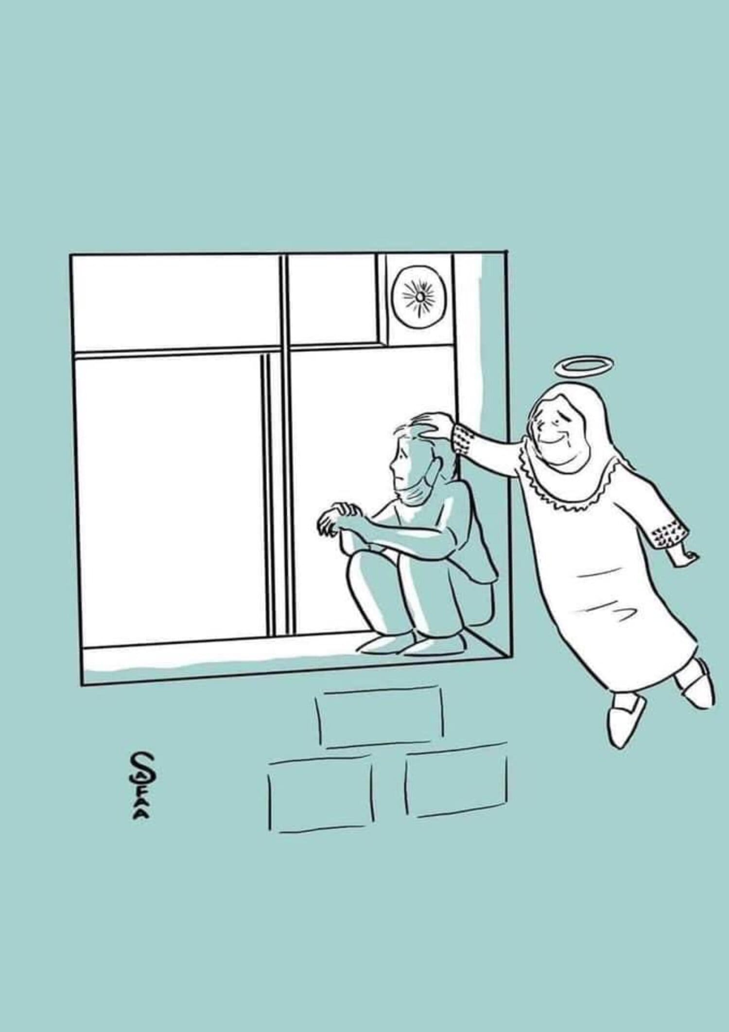 Hombre subía a una ventana de hospital a ver a su mamá enferma de covid-19 hasta que murió 1 PALESTINA