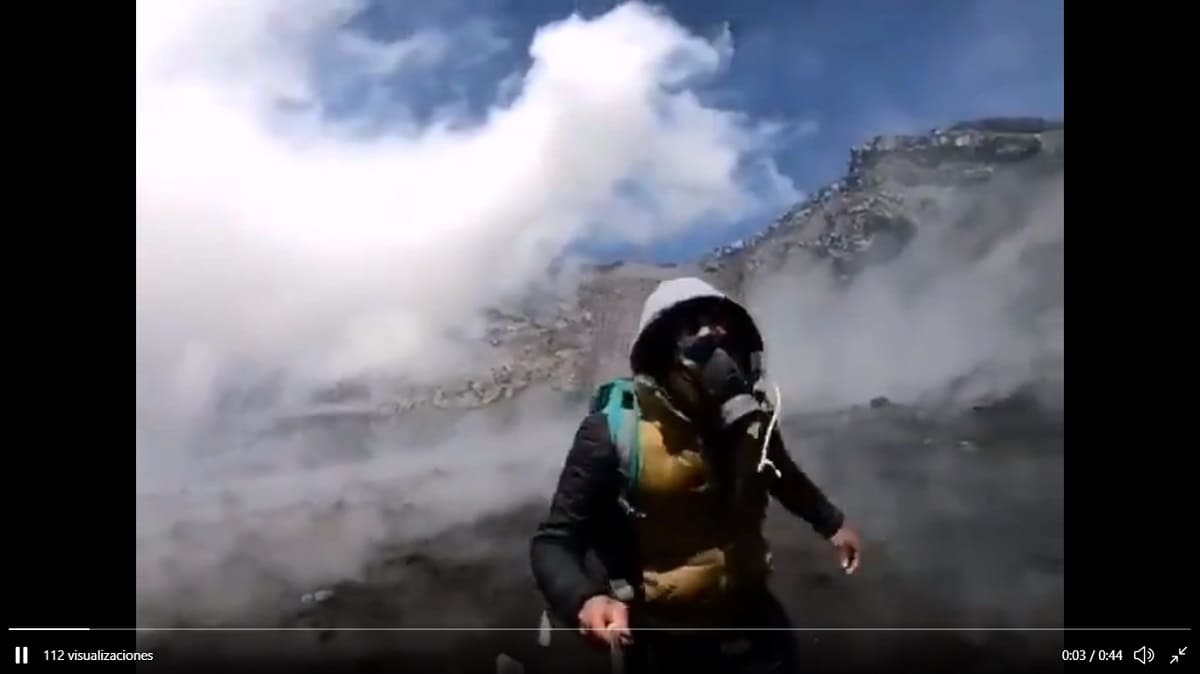 VIDEO: Alpinista sube a la cima del Popo y graba su impresionante cráter 1 alpinista 1