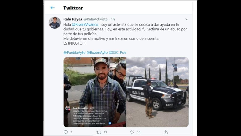 detienen a activista Rafa Reyes