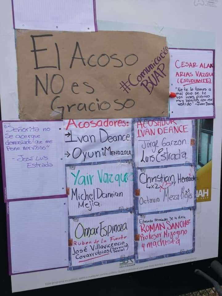 Alumnas de la BUAP denuncian indiferencia en casos de acoso 1 muro de denuncias de acoso BUAP