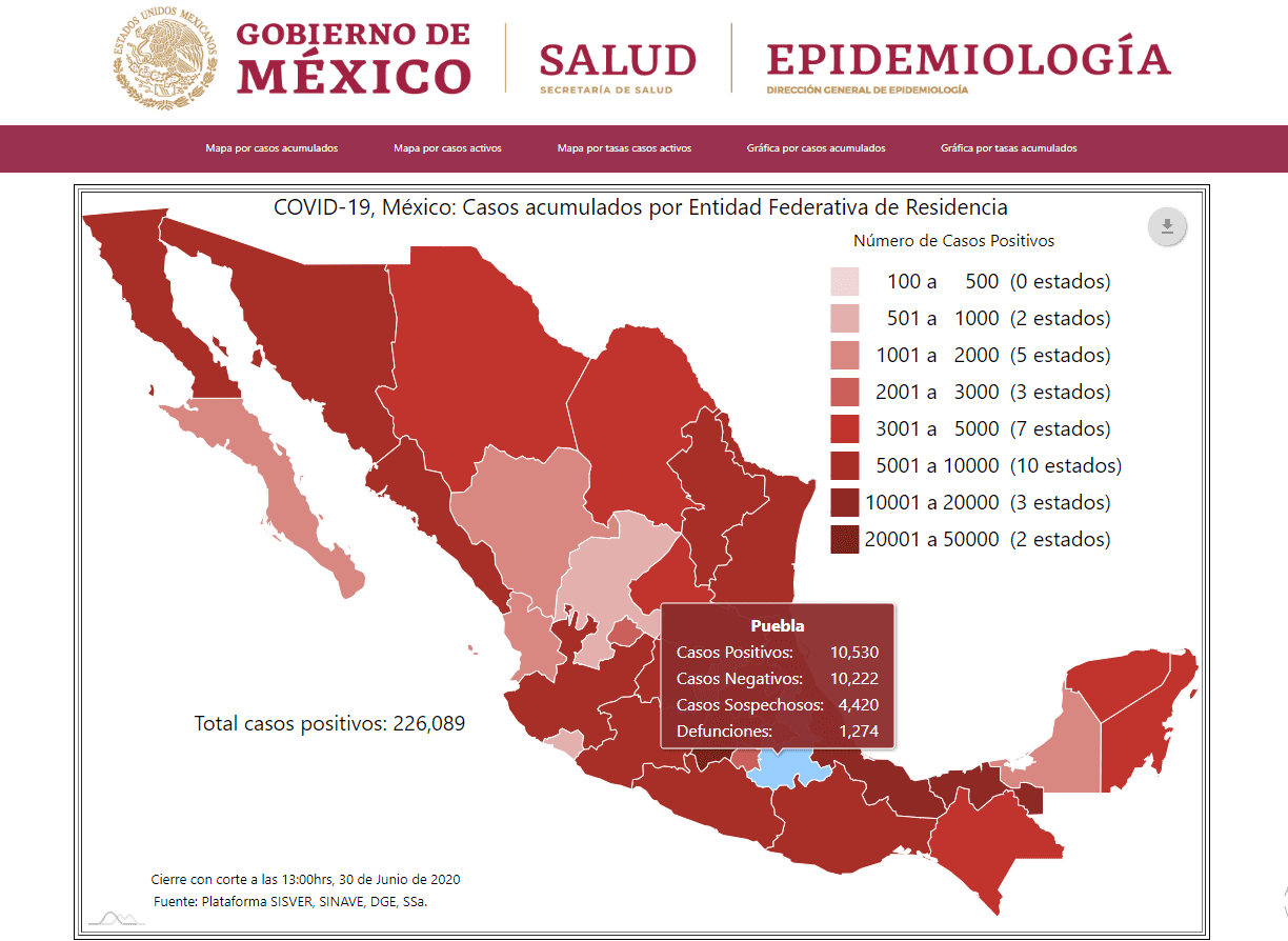 puebla mapa covid30junio