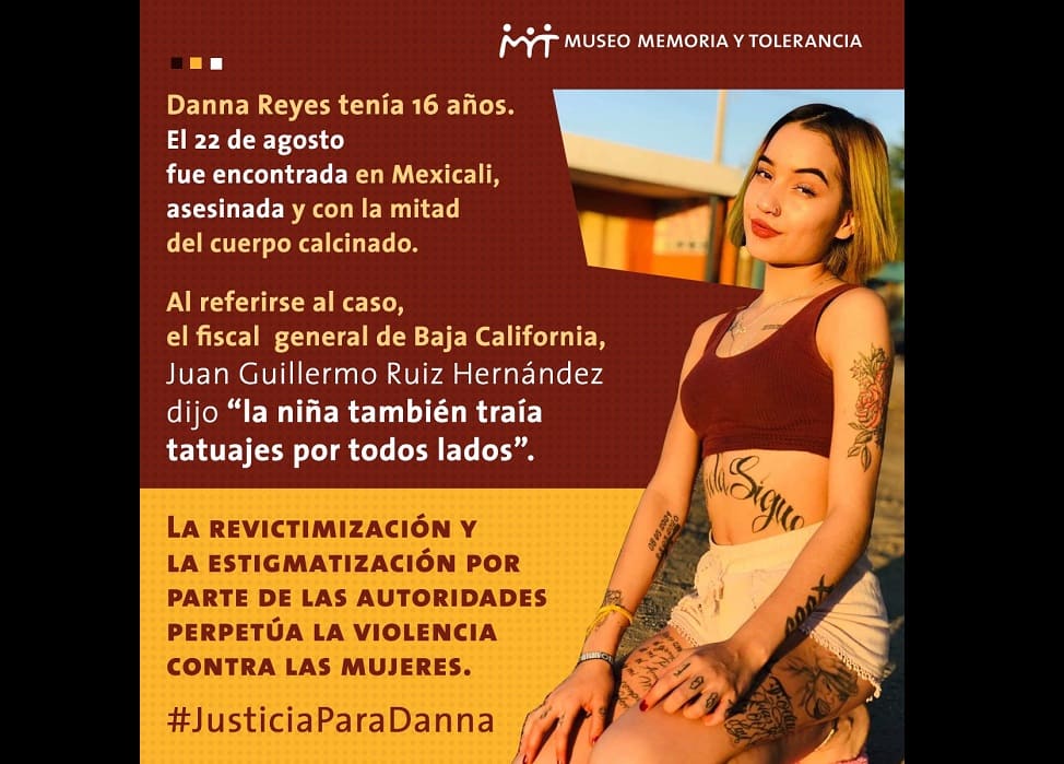 Museo Memoria y Tolerancia exige no revictimizar a joven de 16 años asesinada en BC 1 Danna reyes Museo Memoria y Tolerancia