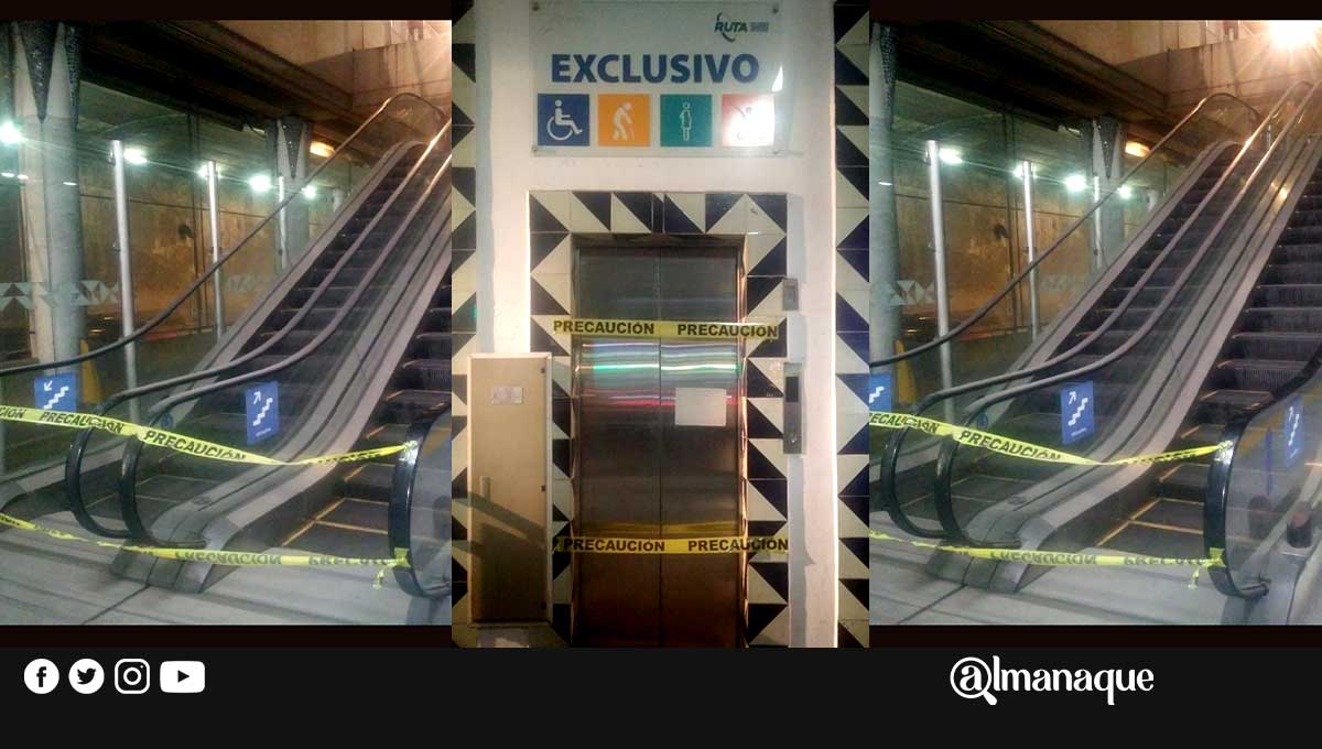 Costará 11.3 mdp reparación de escaleras eléctricas y elevador de paradero de RUTA 1 Puebla ruta clausurada