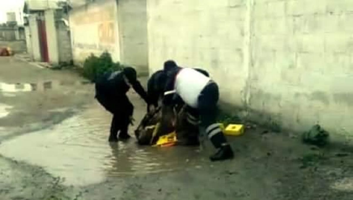 Queman y golpean a presunto delincuente en Huixcolotla; se reporta grave 1