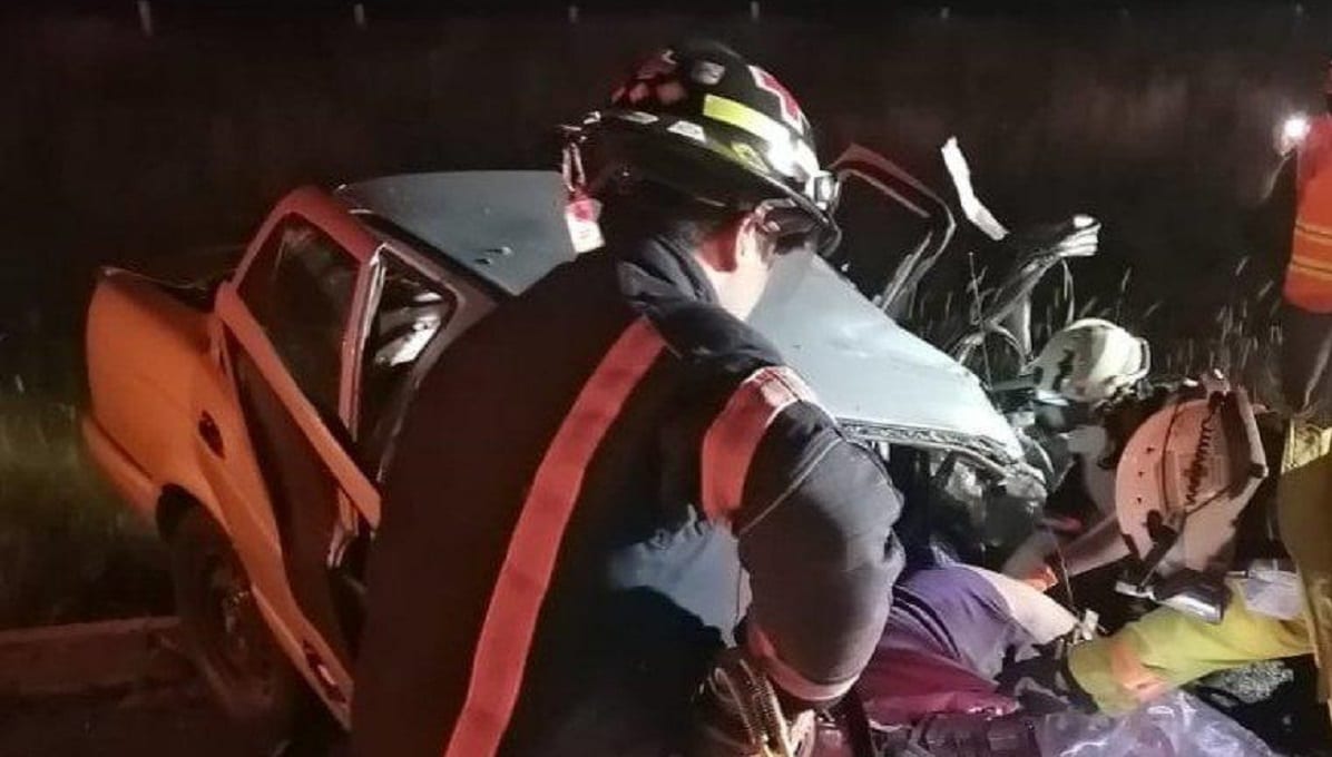 Conductor queda prensado durante choque en la Amozoc-Perote 1 prensado