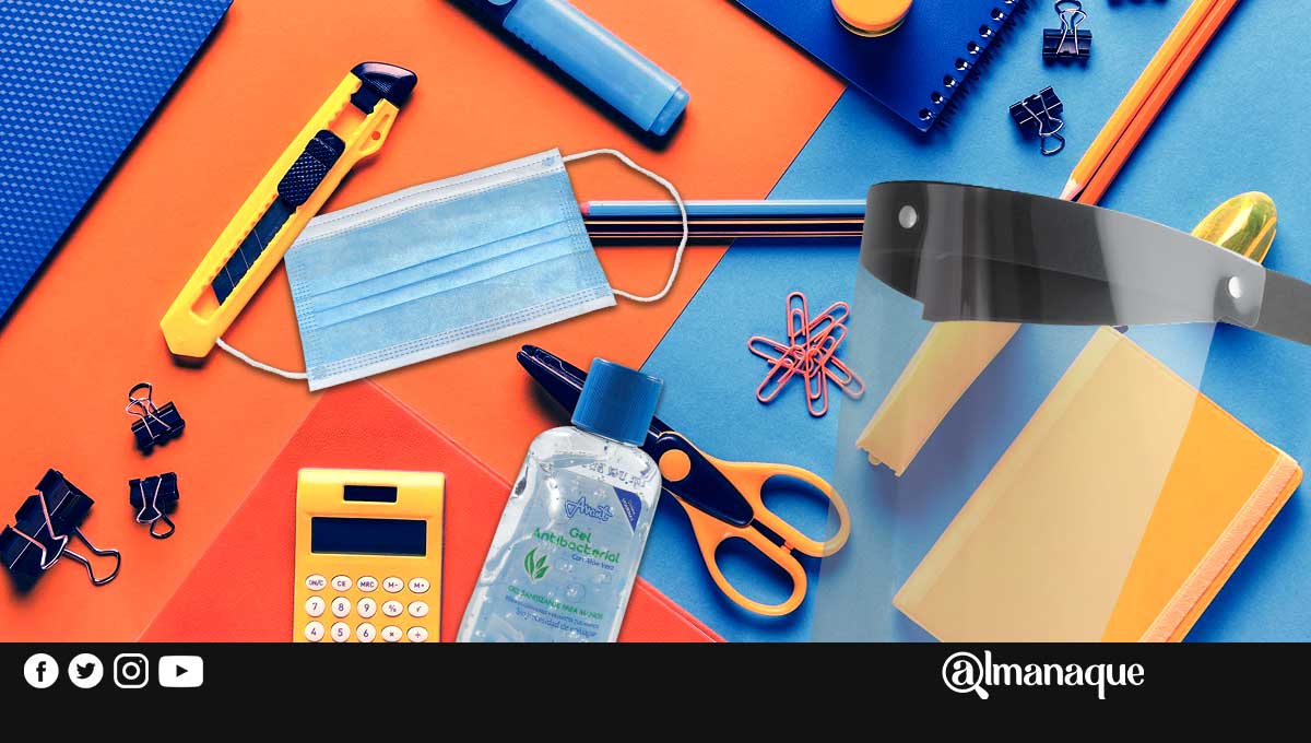 Caretas, cubrebocas y gel antibacterial, los nuevos artículos de las listas escolares en Puebla 1 utiles escolares covid19