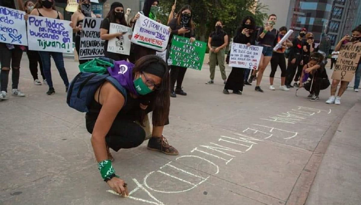 Ocho mujeres detenidas y una desaparecida en marcha del 28S en Tijuana 1 EiEnmVyVkAARTwg 1
