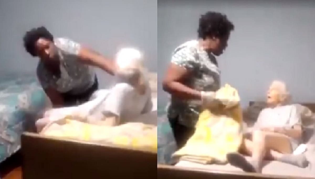 VIDEO: Enfermera maltrata a abuelita debido a que no quería dormir 1 agresion a anciana 0 1
