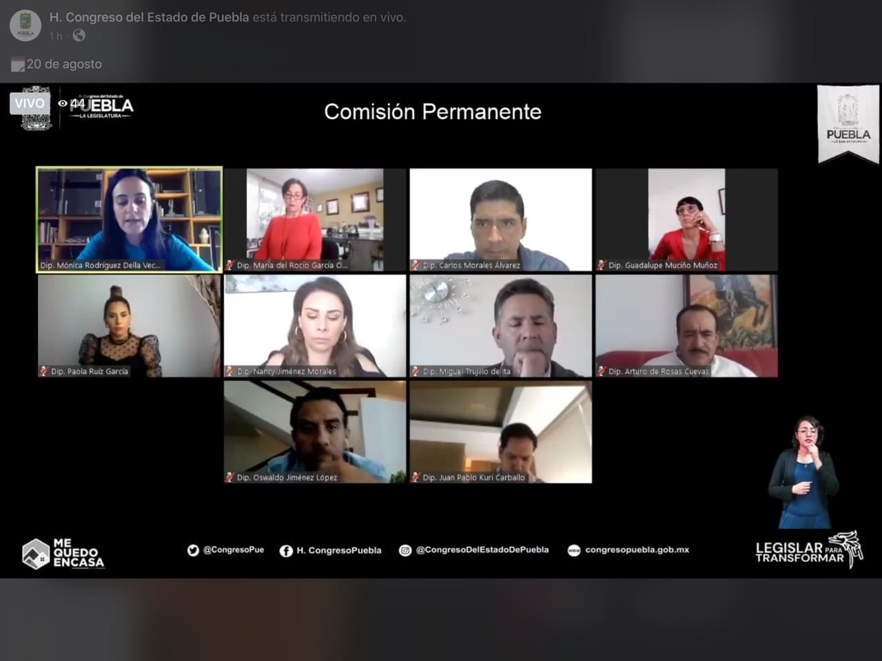 Aprueba Comisión Permanente del Congreso del Estado, paquete de exhortos para enfrentar pandemia de Covid-19 1 congreso de puebla 1