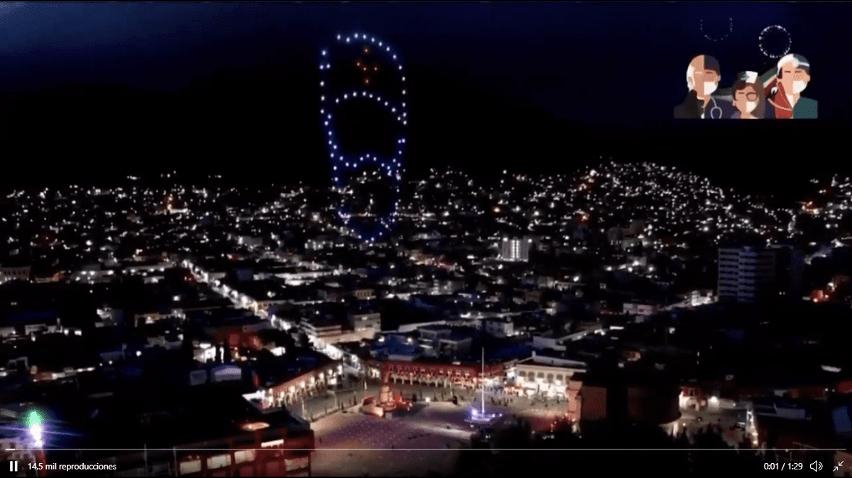 VIDEO: Así se vio el espectáculo de drones para conmemorar el Grito de Independencia en Hidalgo 1 hidalgo