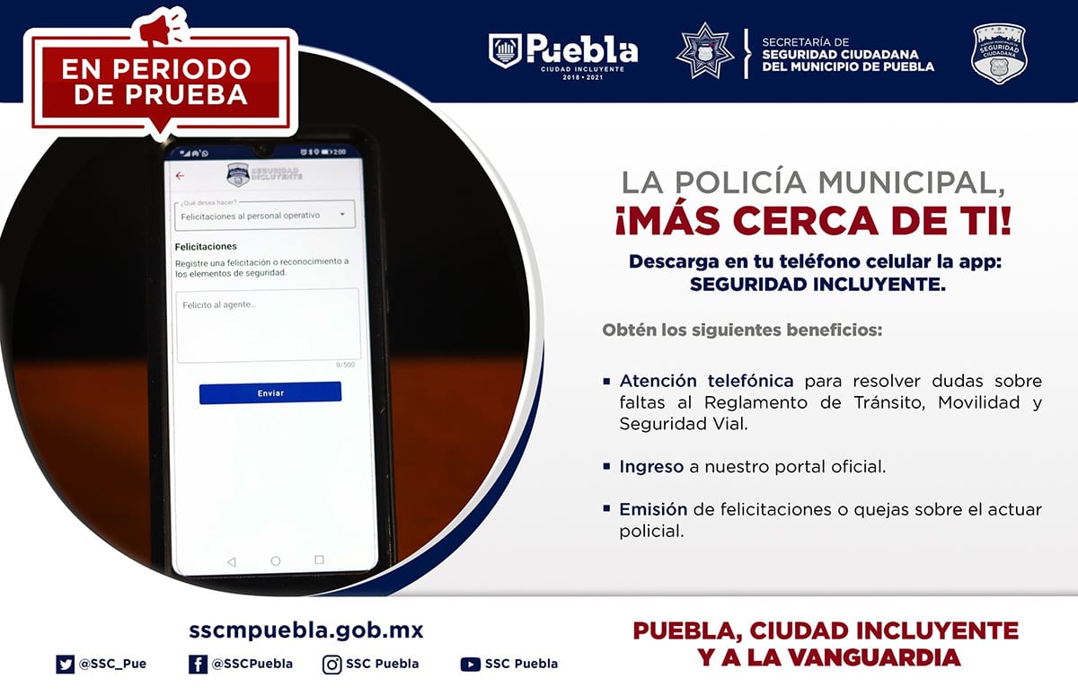 Paga Ayuntamiento de Puebla 4.5 millones de pesos para App de seguridad 1 app seguridad incluyente