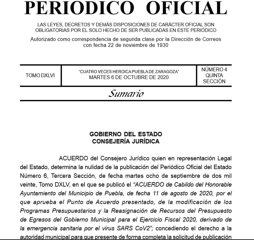periodico oficial reorientacion 500 millones