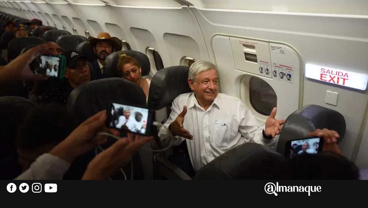 VIDEO: "¡Presidente, presidente!", así reciben a AMLO en el avión 1 portada amlo avion
