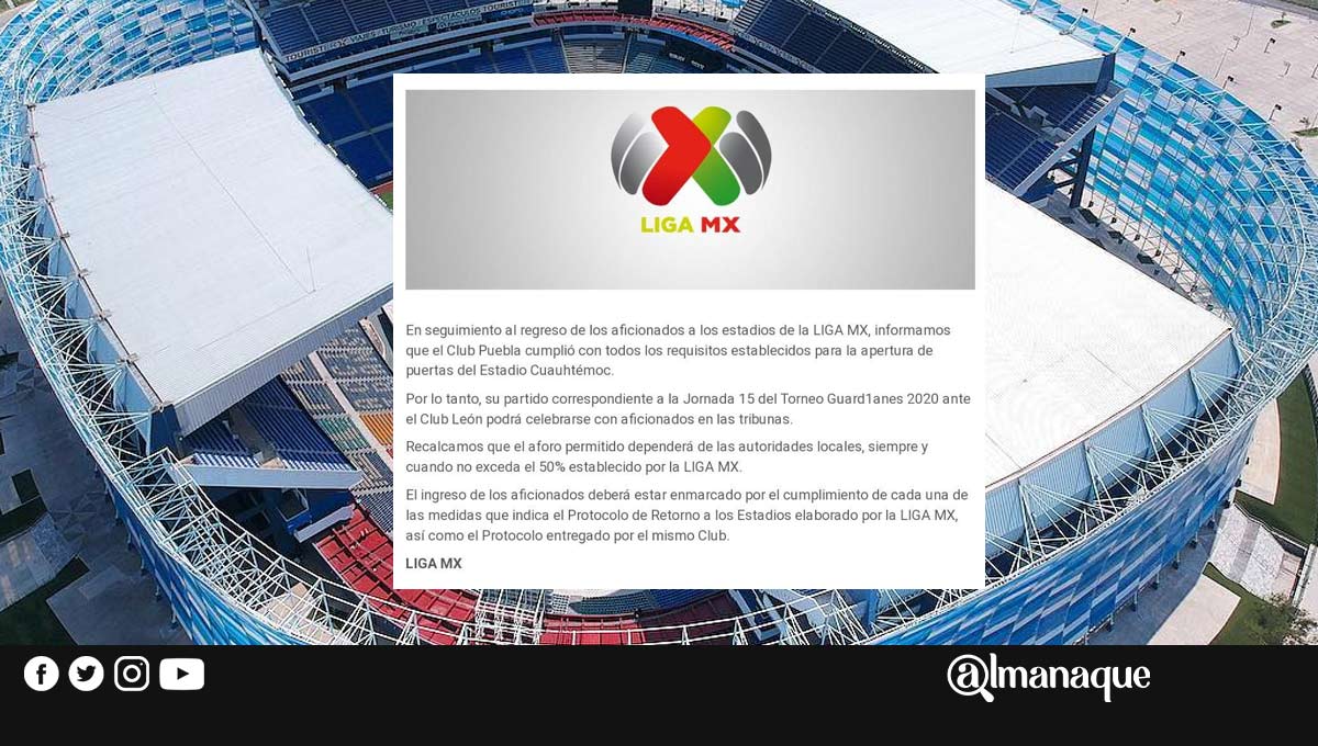 Liga MX da luz verde para el regreso de los aficionados al Cuauhtémoc 1 portada apertura estadio cuauhtemoc