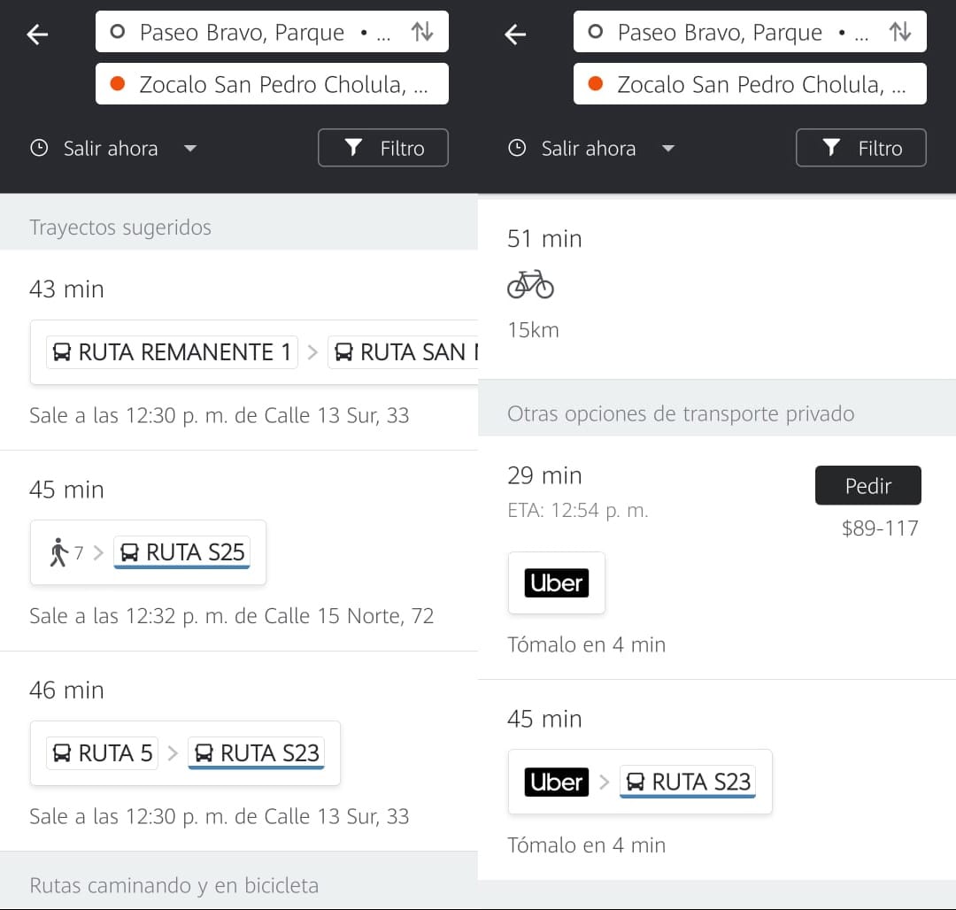 trayecto paseo bravo cholula moovit