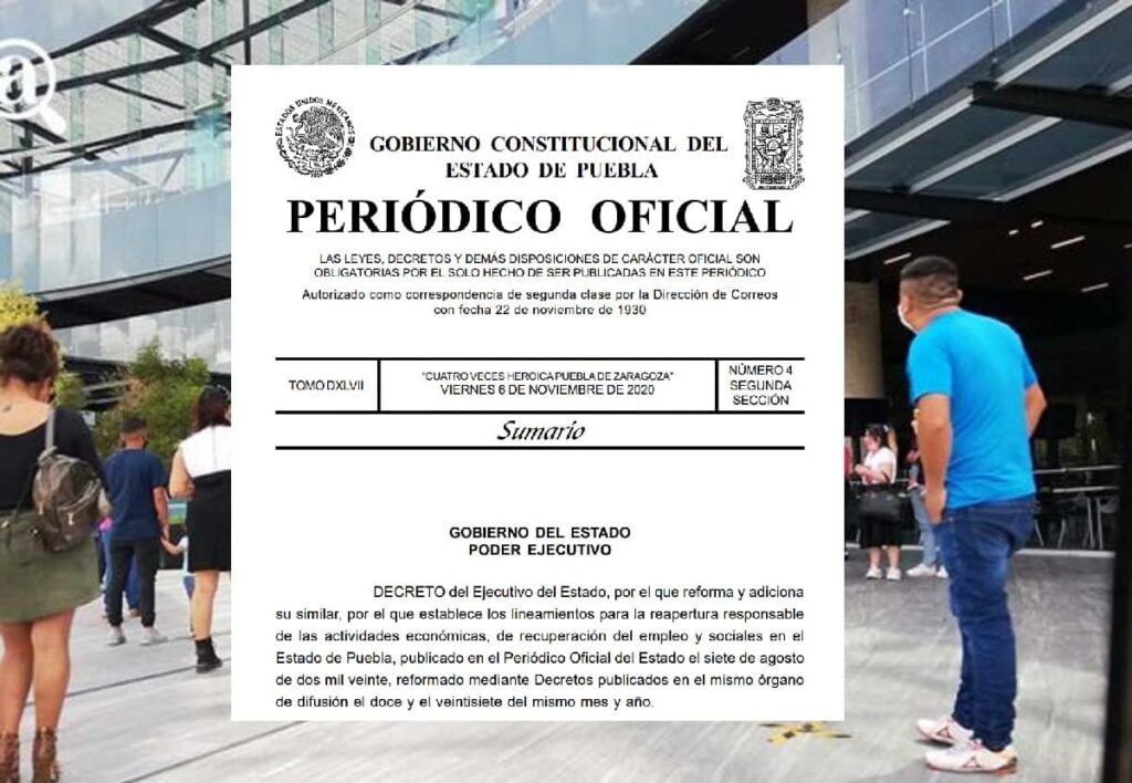 decreto horarios comerciales Puebla