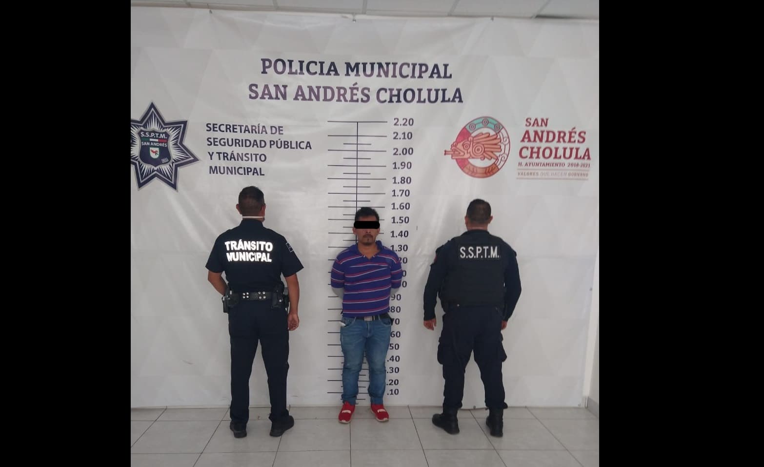 SSPTM de San Andrés captura a presunto ladrón de vehículo 1 detenido Cholula