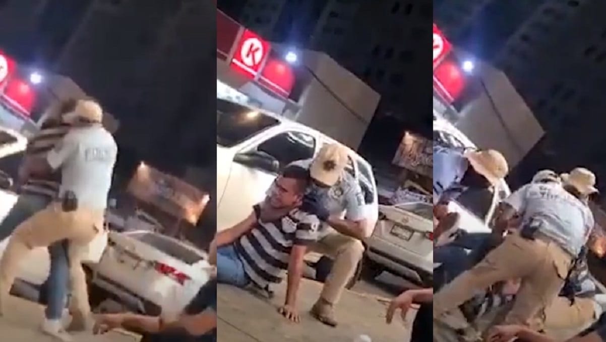 VIDEO FUERTE: Policía somete a un hombre en Acapulco 1 poli