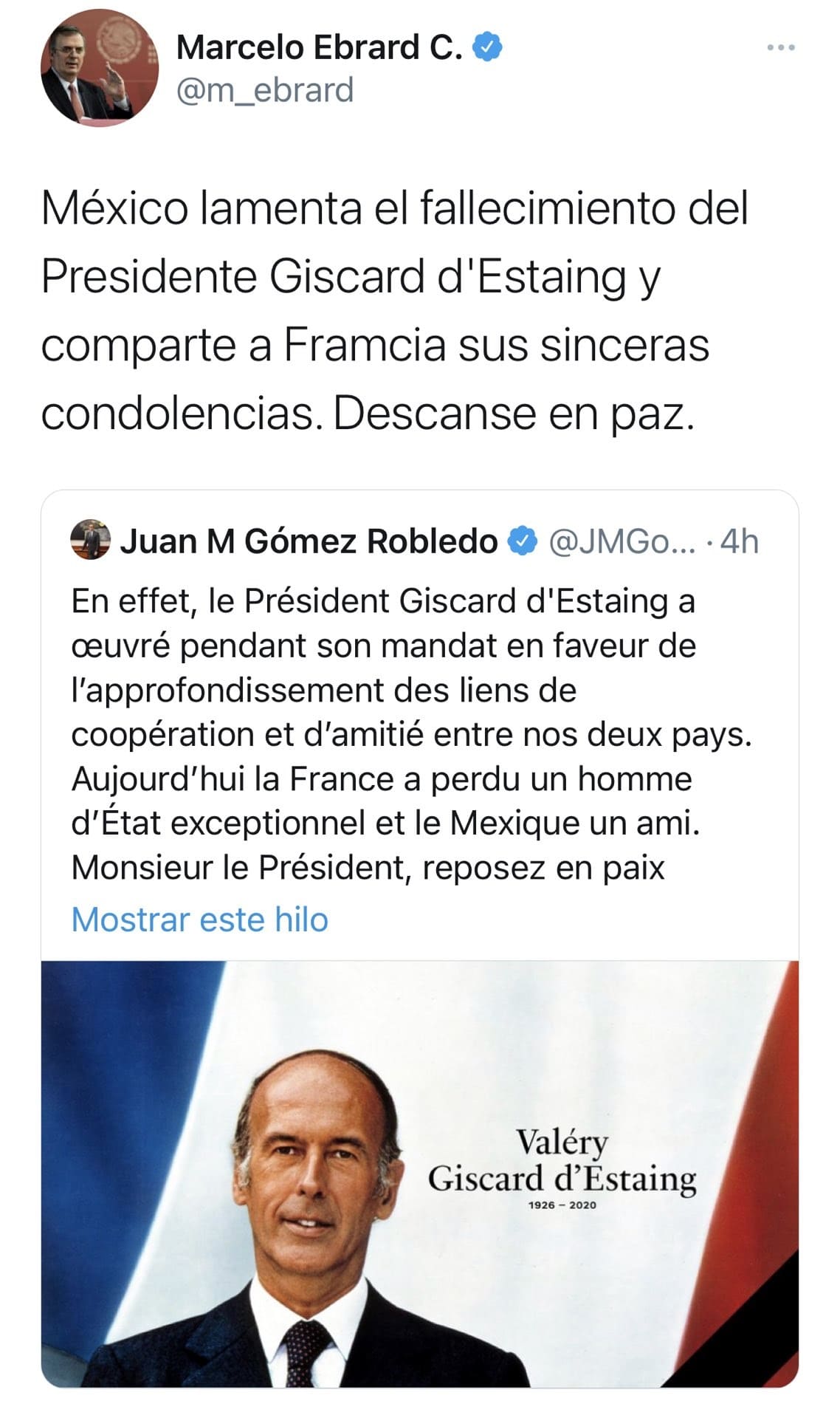 ¡Internet no perdona! Ebrard lamenta la muerte del expresidente de "Framcia" y le llueven memes 3 Memes 1