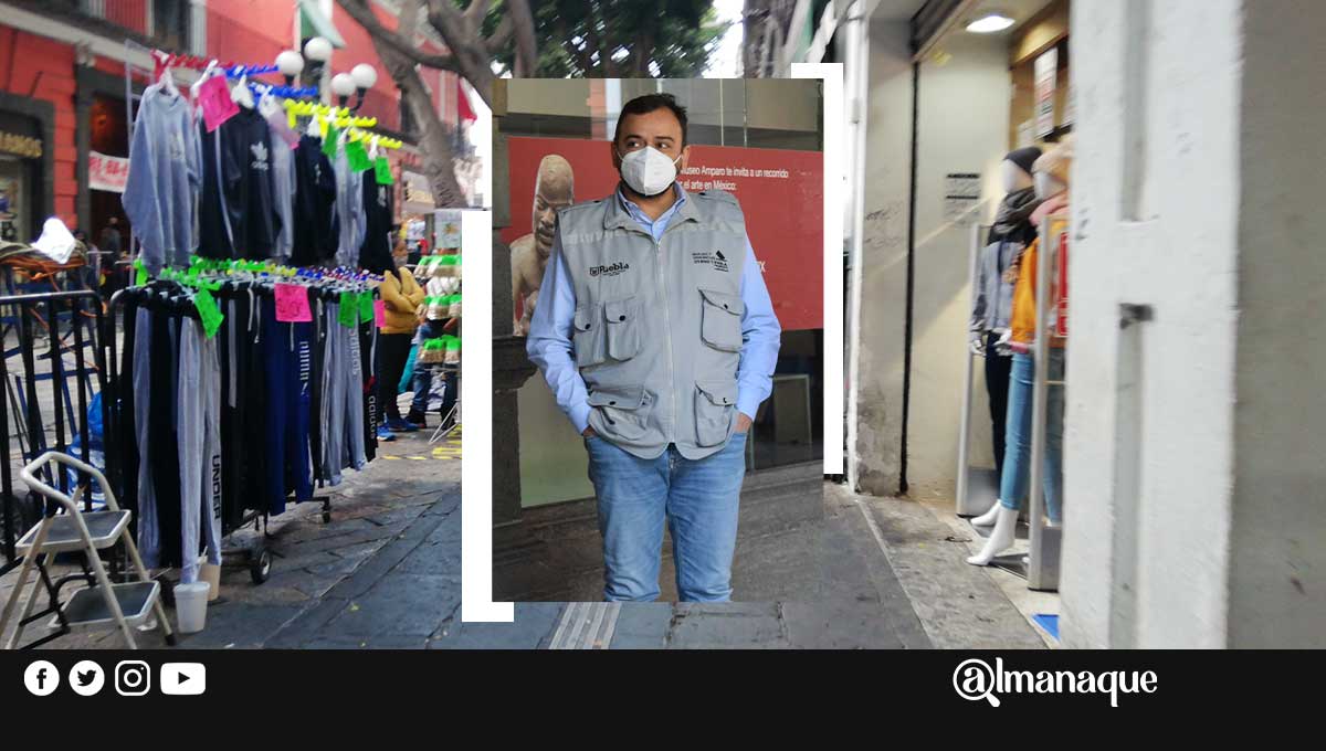 Locatarios y ambulantes acusan a René Sánchez de tener un caos el Centro Histórico 1 ambulantes Puebla Rene