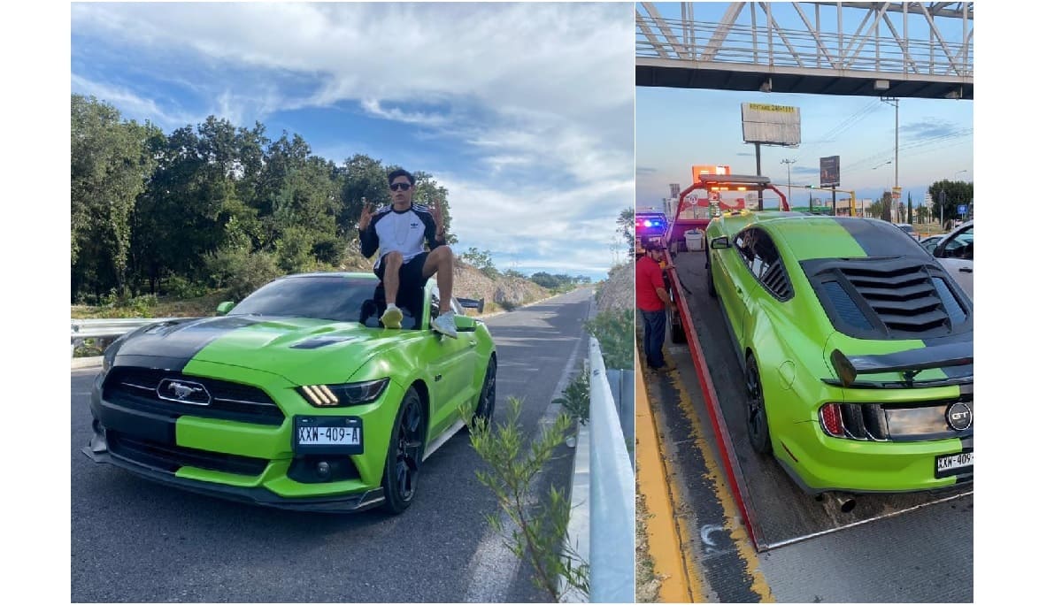 VIDEO: Youtuber conduce a exceso de velocidad y le quitan su Mustang en la Vía Atlixcáyotl 1 chema bols 1
