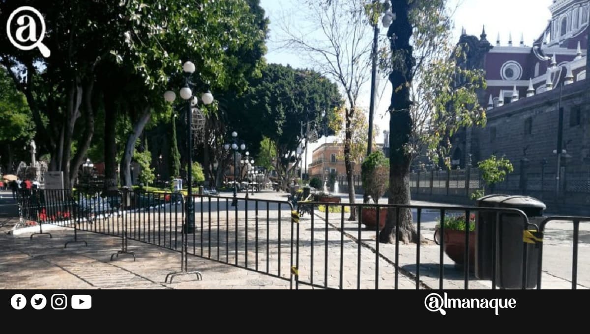Ayuntamiento de Puebla cierra nuevamente el zócalo ante la afluencia de personas 1 portada zocalo cercado 1