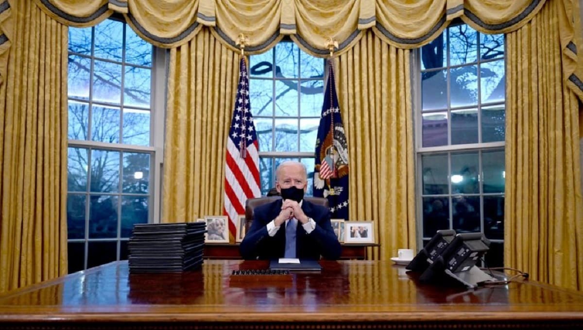 FOTOS: Así luce el Despacho Oval con los cambios de decoración de Biden 1 Biden 2
