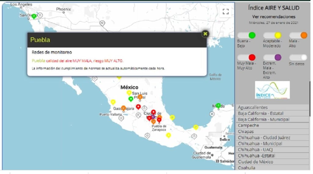 Calidad del aire Puebla