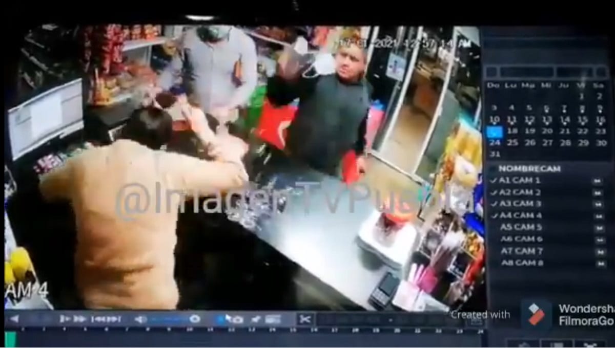 VIDEO: Sujeto agrede a encargada de una tienda que se negó a venderle una cerveza en Los Héroes 1 OCOYUCAN 1