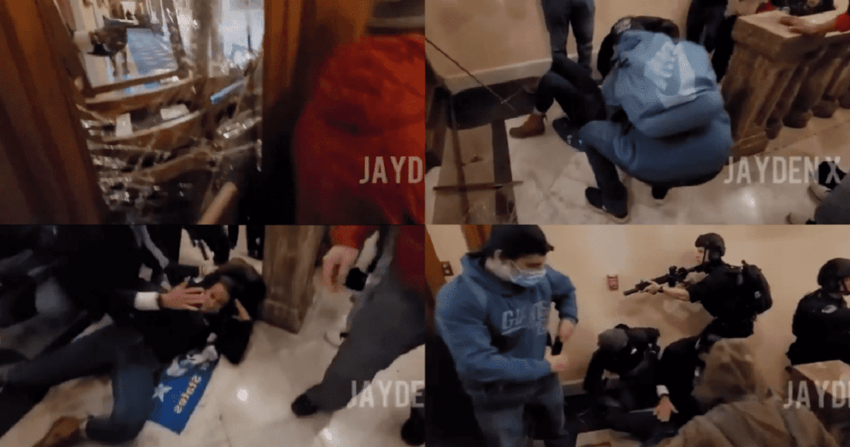 VIDEO FUERTE: Momento en el que una mujer muere tras recibir un disparo en el Capitolio EU 1 capitolio