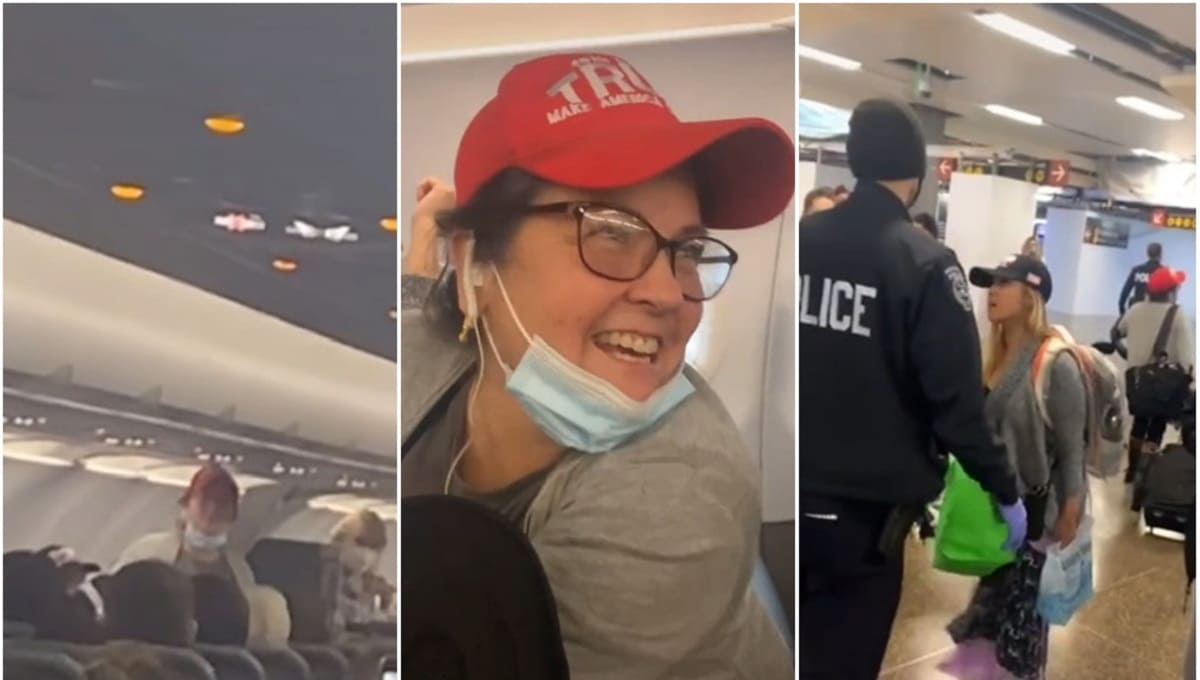 Simpatizantes de Trump se niegan a usar cubrebocas durante un vuelo 1 simpatizantes trump 1