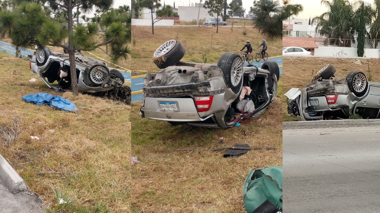 Muere joven prensado durante volcadura en el Periférico Ecológico; conducía en estado de ebriedad 1 volcadura 1