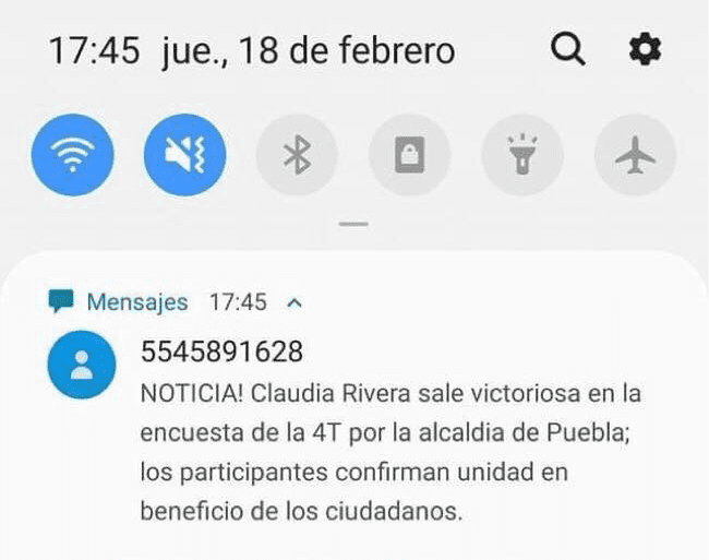 Envían mensajes de texto para promover a Claudia Rivera; la dan como ganadora de Morena 4 151331370 729810700967206 7349735427727254159 n 1