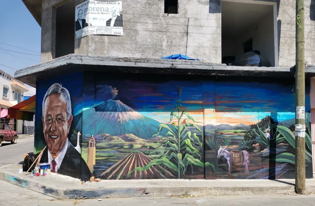 Mural AMLO Puebla