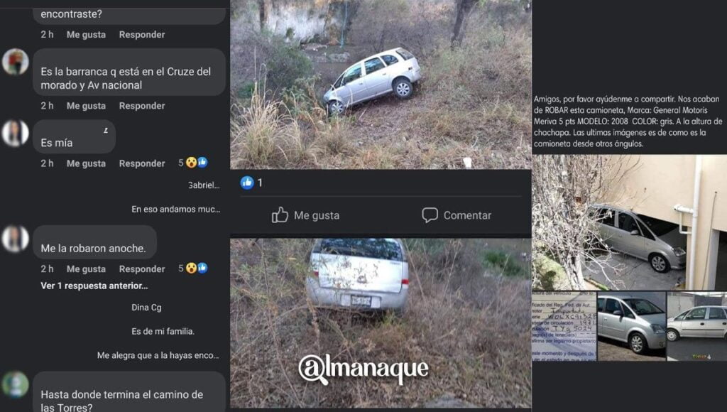 Camioneta robada barranca