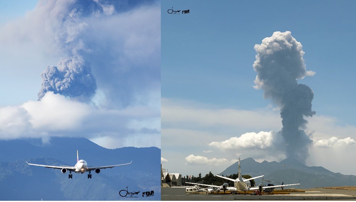 FOTOS y VIDEOS: Volcán Pacaya lanza enorme fumarola y cierran el aeropuerto de Guatemala 1 aeropuerto