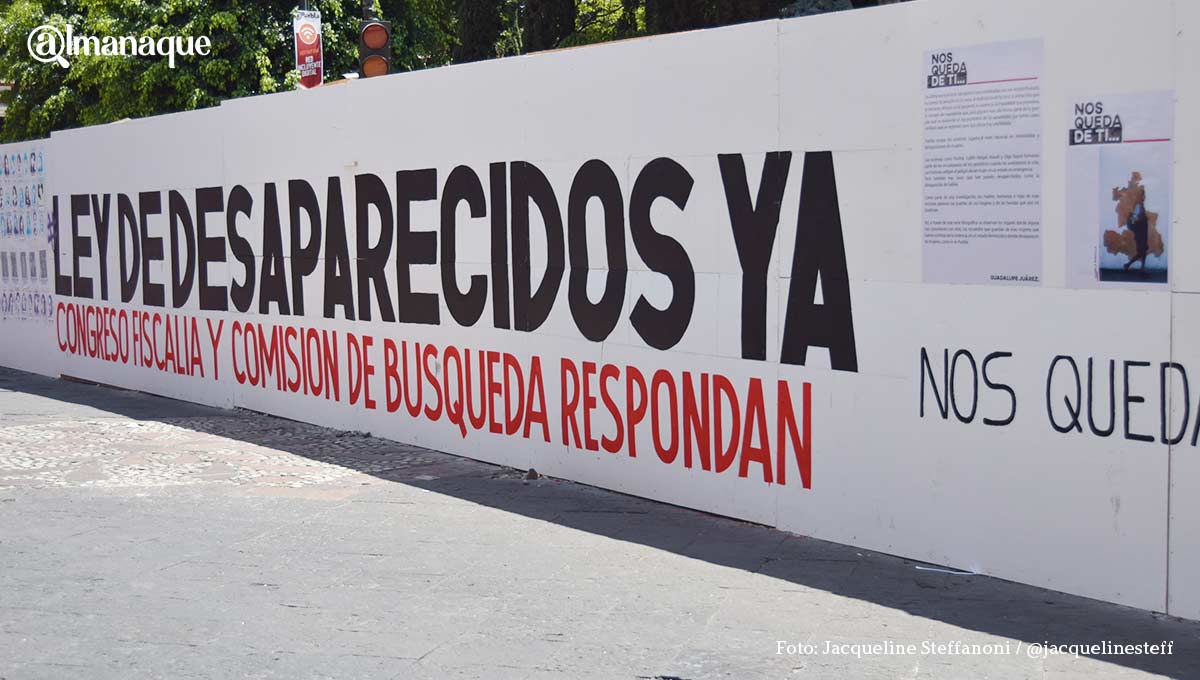 Gobernador de Puebla enviará al Congreso Ley de Desaparecidos; se analizará periodo extraordinario 2 muro zocalo ayuntamiento leydelosdesaparecidos3