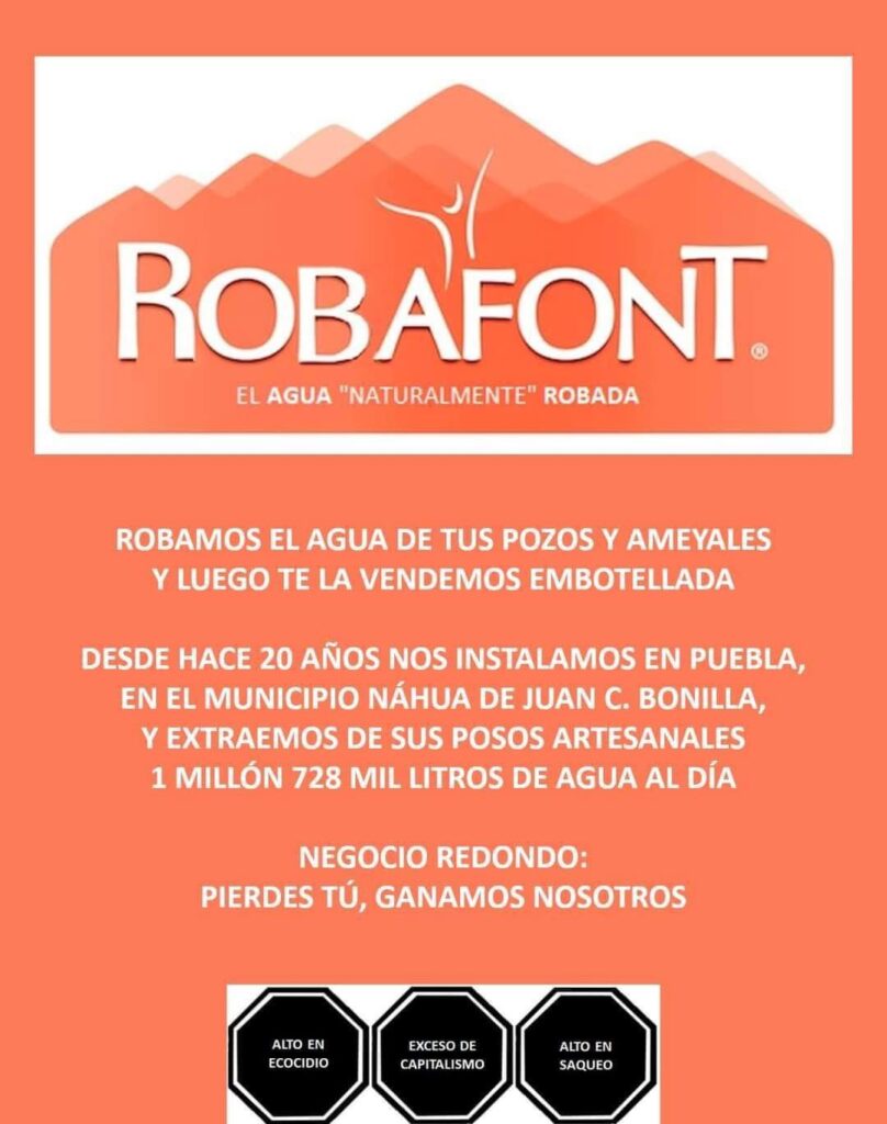 Robafont: Poblanos denuncian a Bonafont por extraer el agua de sus pozos 4 robafont