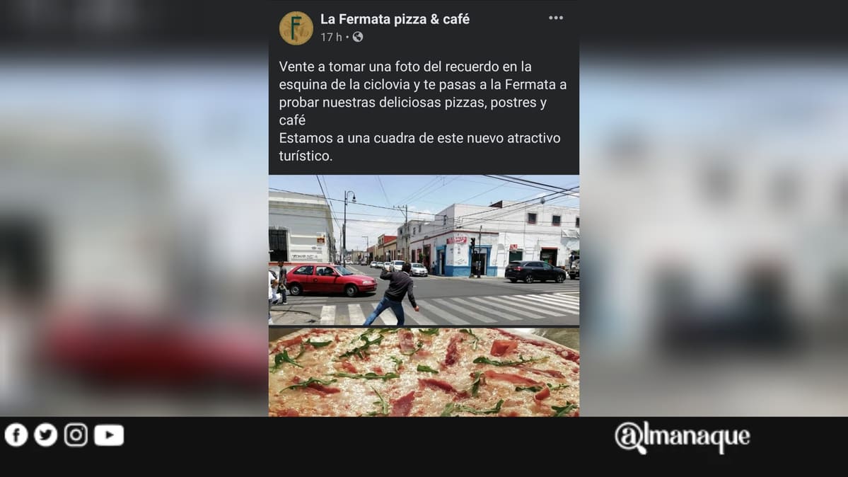Pizzería aprovecha fama de la "ciclovía maldita" para hacerse publicidad 1 InShot 20210409 092656571 1