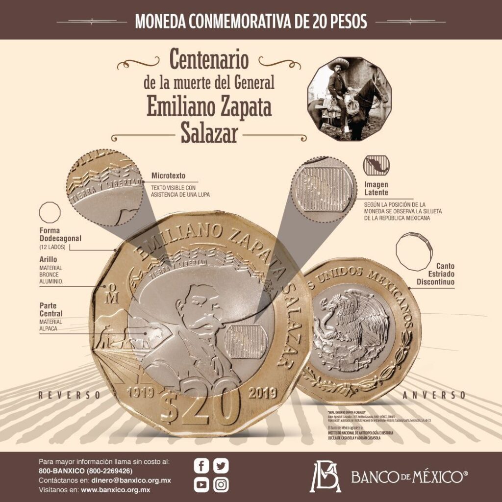 moneda de Emiliano Zapata