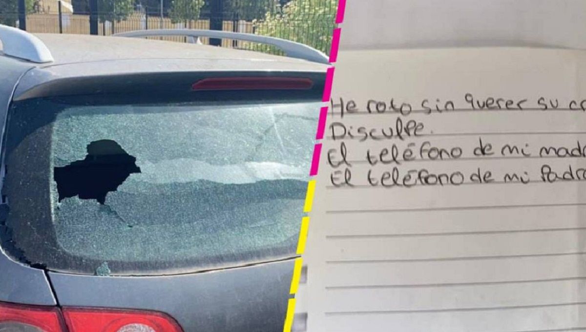 Un niño rompe el vidrio de un auto y deja una nota para disculparse 2 nino deja nota auto rompio vidrio 1110x581 1
