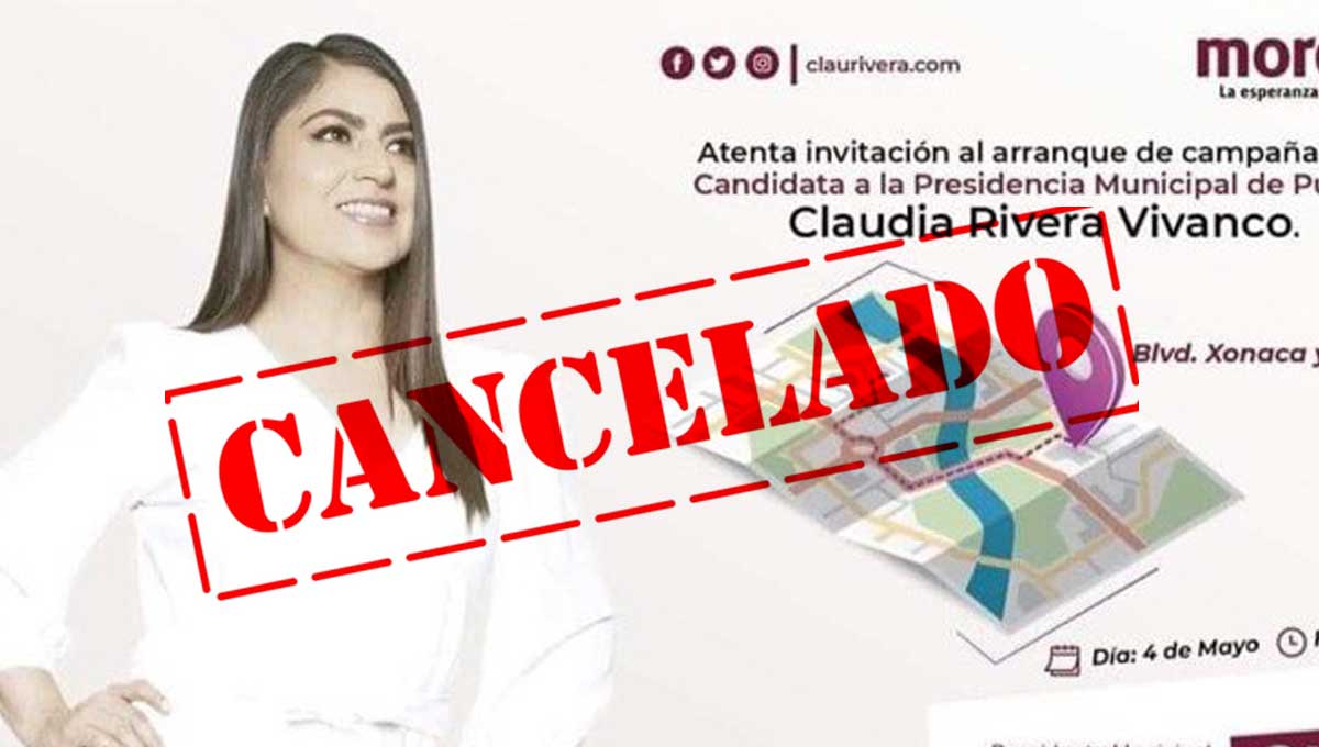 Claudia Rivera Evento de arranque de campana cancelado