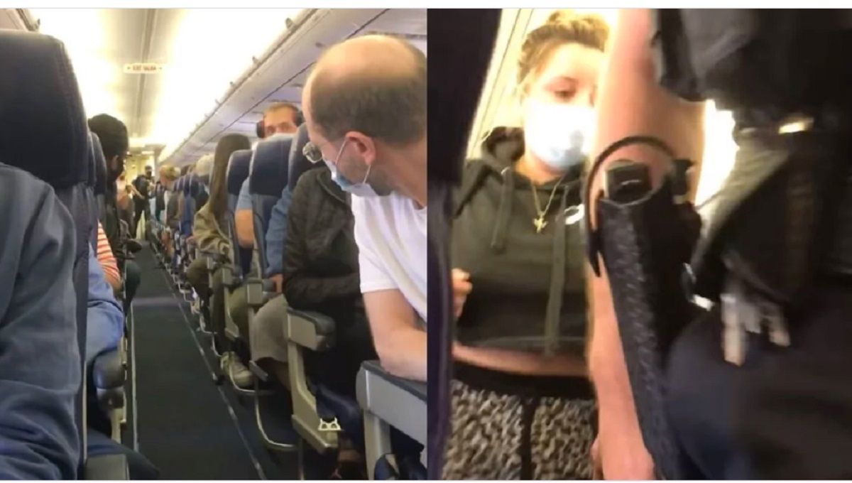VIDEO: Pasajera le tira los dientes a azafata porque le pidió que se abrochara el cinturón de seguridad 2 azafata