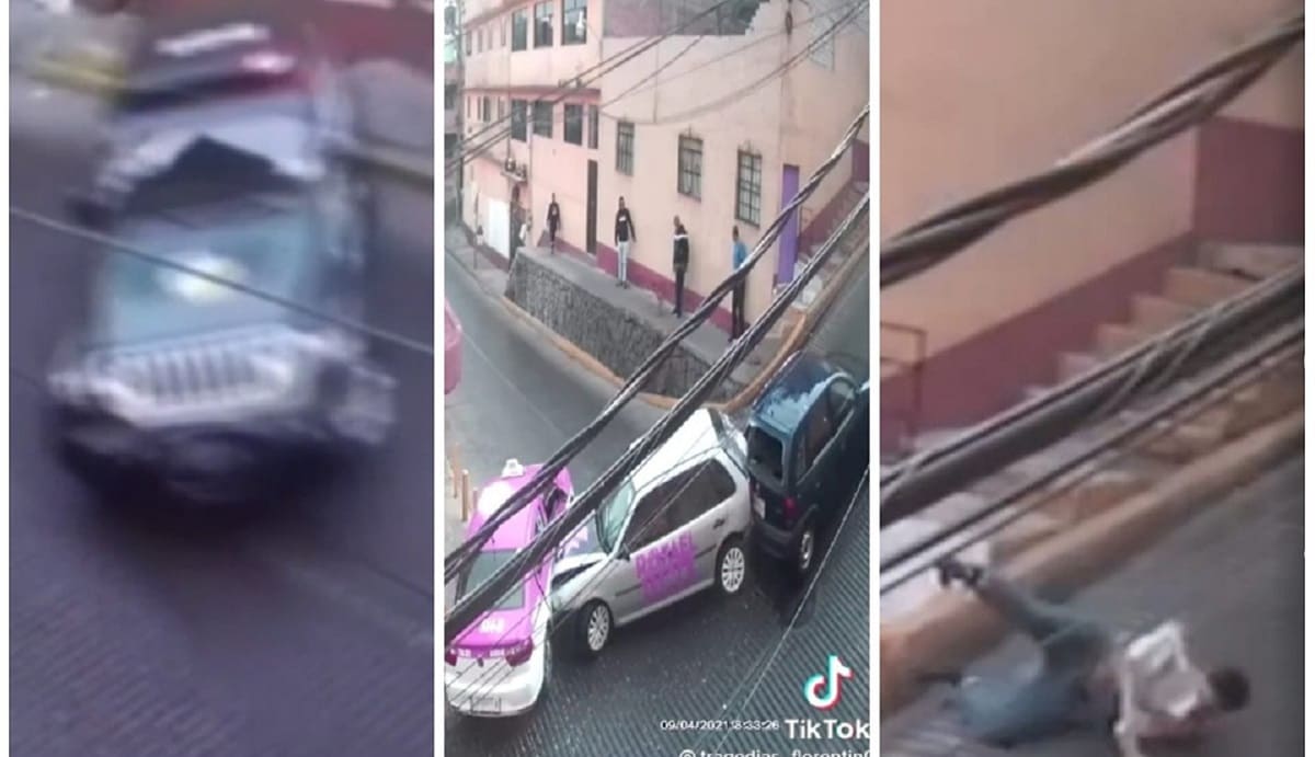 La calle maldita en la CDMX; graban choque en tiempo real 2 calle resbaladilla 1