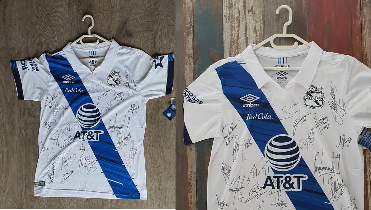Ayuda: Rifan playera del Puebla autografiada para pagar tratamiento contra el cáncer 2 playera