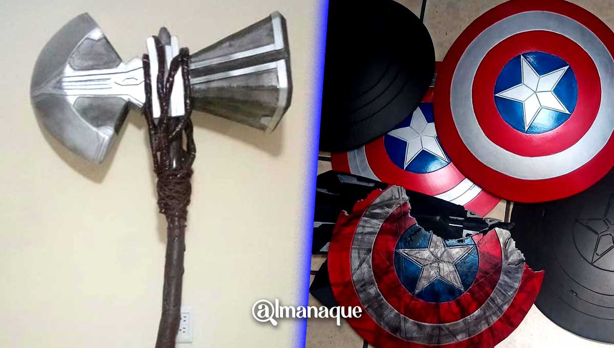 portada Escudos Capitan America martillo de thor Puebla