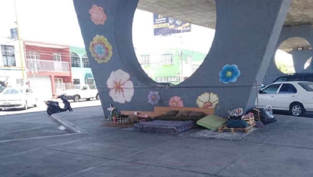 FOTO: Indigente adapta una recámara bajo un puente en Aguascalientes y se viraliza 3 recamara aguascalientes