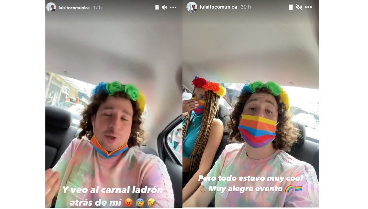 VIDEO: Captan a sujeto que intentó robar el celular de Luisito Comunica en Marcha LGBTQ+ 2 Luisito Com